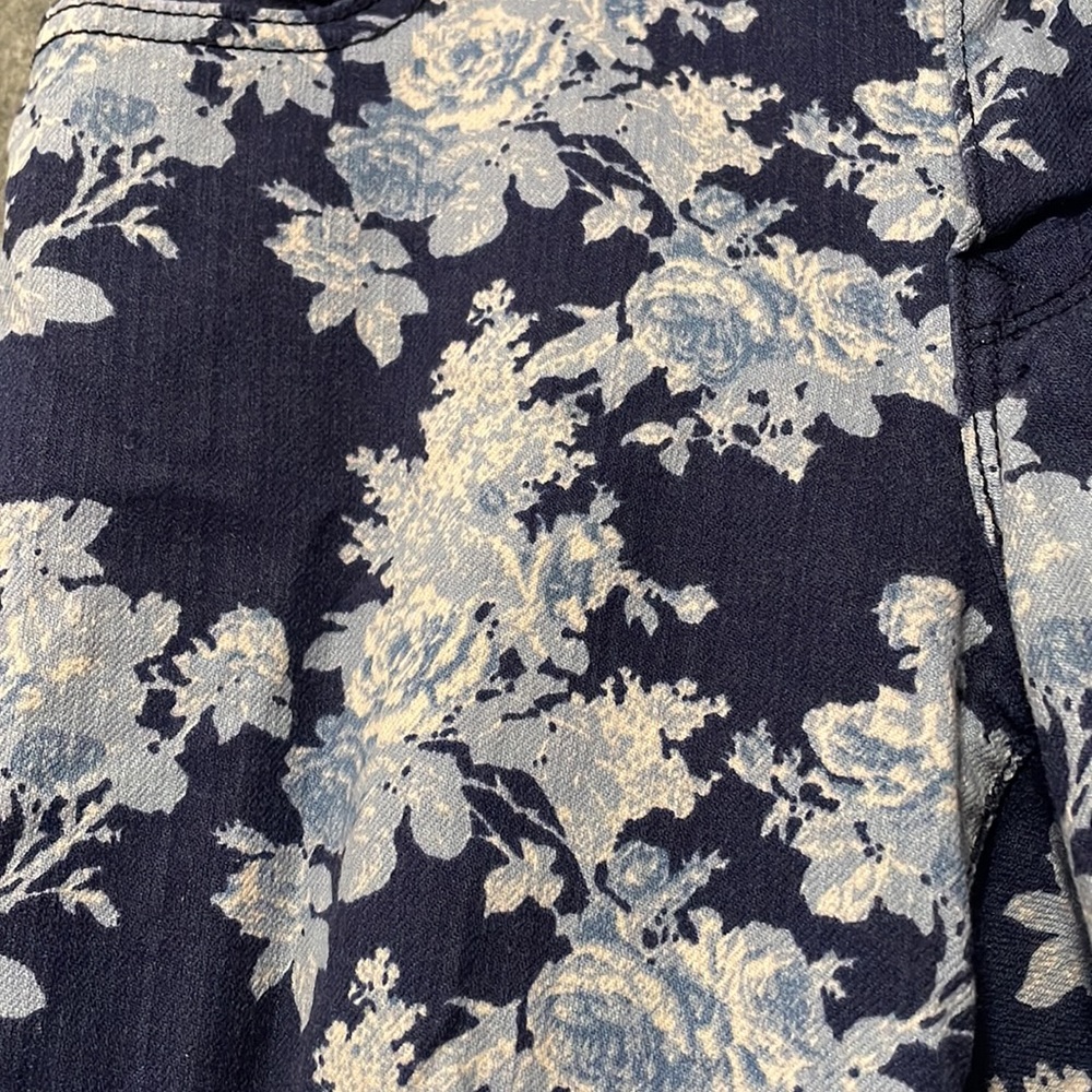 GAP 1969 Always Skinny Jeans -Blue Floral, mid, rise women 28/ 6R - Picture 3 of 7